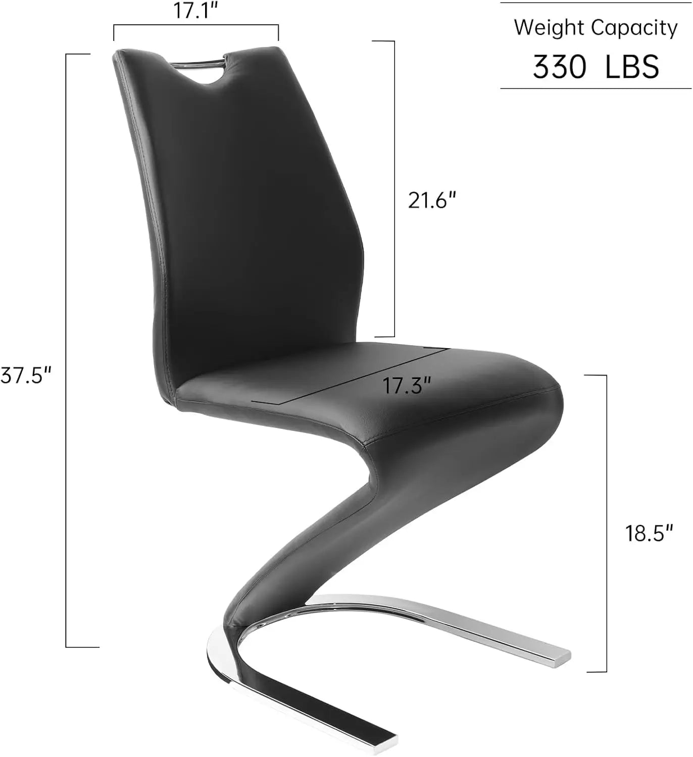 Mermaid Dining Chairs Set of 2, Modern Kitchen Dining Room Armless Upholstered Side Chairs in PU Leather Cushion Seat