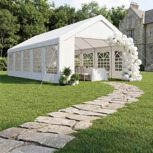 32x16 Party Tent,Heavy-Duty Canopy Tents for Parties Weddings Events | Removable Sidewalls,Roll-up Door,Waterproof for