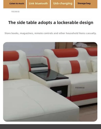 High-end Villa Sofas Design Modularity Sofa U-Shape Living Room Sofas Sets with Bluetooth Speaker for Living Room Furniture