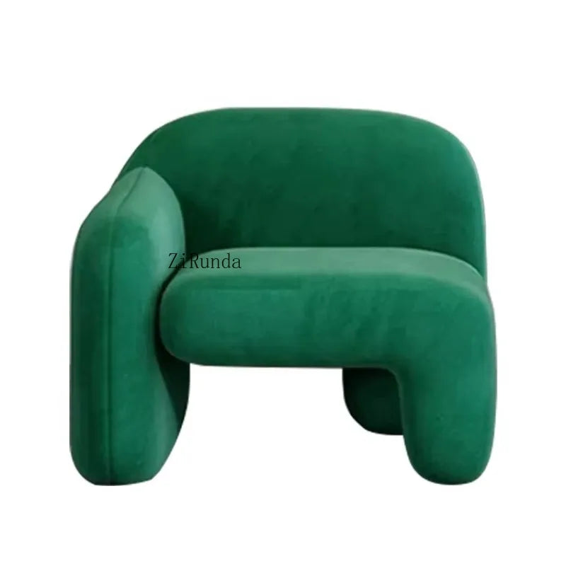 Luxury living room furniture Comfortable modern velvet cream lamb chair