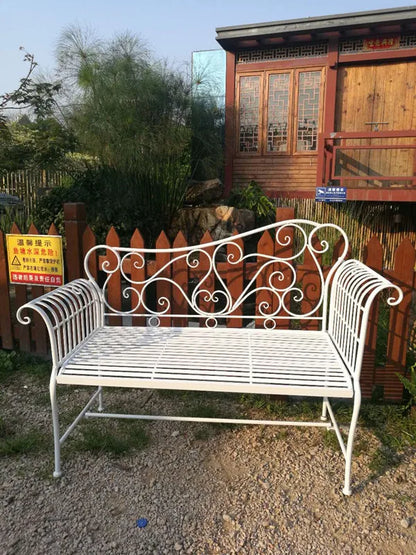 Foreign trade tail order clearance picking up leaks European backrest double chair outdoor courtyard leisure balcony bench park