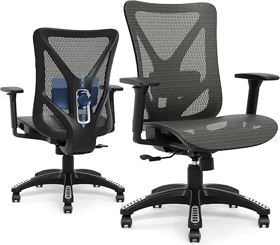 Adjustable Ergonomic Office Chair with Mesh Seat, Lumbar Support, 3D Armrests, and Tilt Mechanism
