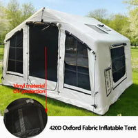 New 8㎡ 420D Oxford Fabric Marquee for Use Outdoor Camping Inflatable Snow-White Tent—Windproof Waterproof No-Peg-Required