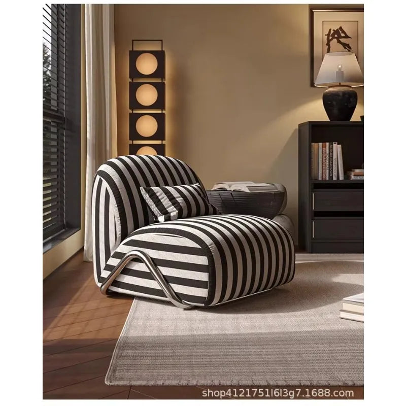 JCX Light Luxury Leisure Chair Designer Recliner Modern Wabi Wind Balcony Single Chair Living Room Comfortable Lazy Single Sofa