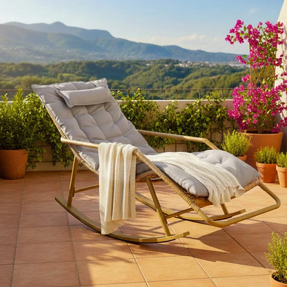 Recliner Living Room Rocking Chair Adult Can Sleep Balcony Indoor Lazy Comfortable Sofa Lunch Break Leisure Chair Rattan