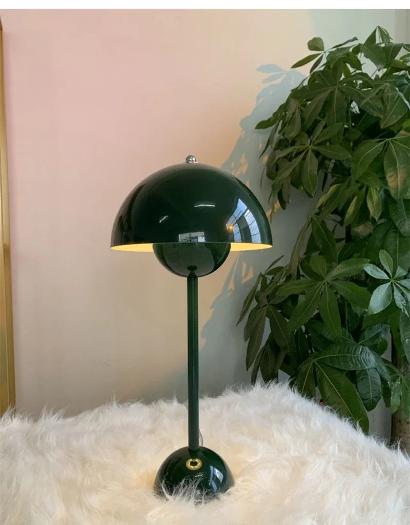 Nordic modern minimalist bedroom bedside lamp creative  flower bud cream style small table