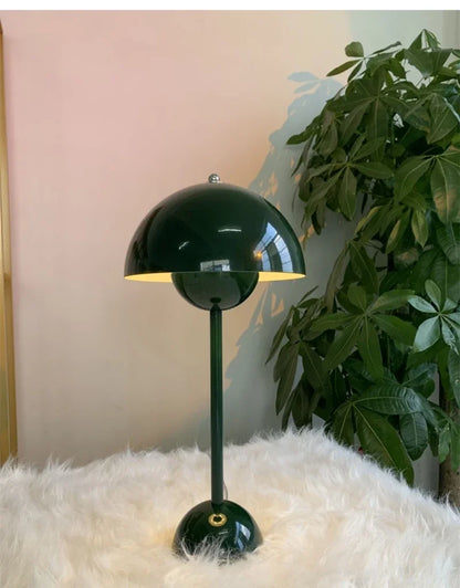 Nordic modern minimalist bedroom bedside lamp creative  flower bud cream style small table