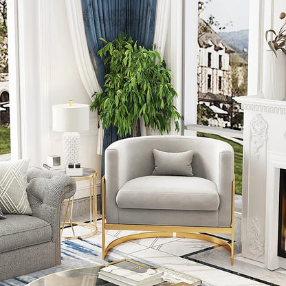 Luxury Living Room Chair Barrel Wide Arm Chair Club Single Leisure Accent Chair