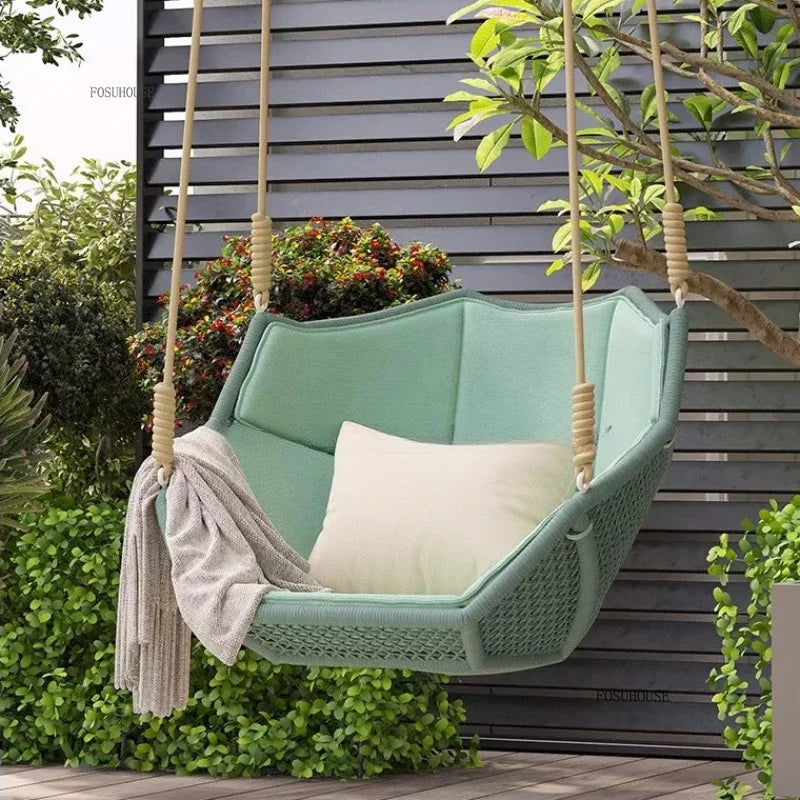 Outdoor Patio Swing Nordic Balcony Rocking Chair Indoor Adult Hanging Chairs Outdoor Single Swing Chairs Modern Hanging Basket Z