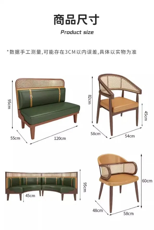Card seat sofa cafe noodle shop western restaurant table and chair combination commercial
