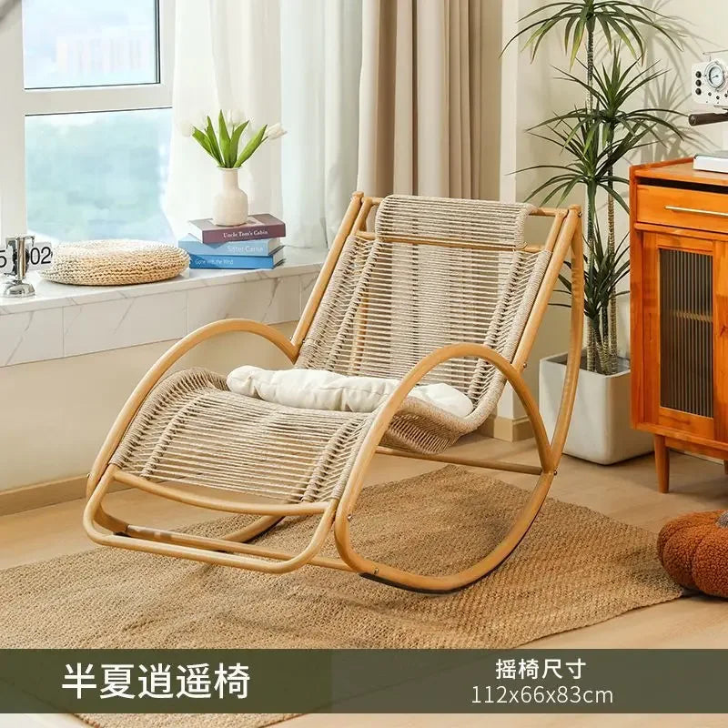 Balcony leisure rocking chair waterproof sunscreen courtyard recliner rattan