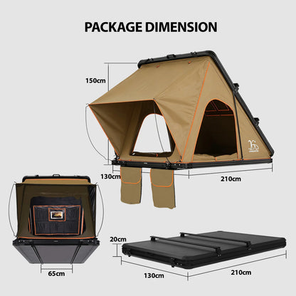 YOUNGHUNTER Aluminum Triangle SUV Pop-Up Roof Top Tent With Canvas Fabric Off-Roading Tent for SUVs