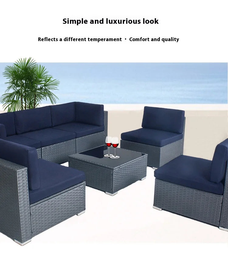 Wholesale Outdoor High Quality Sofa Rattan Sofa Garden Dining Sofa Outdoor Patio Furniture