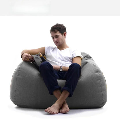 Light luxury leather lazy sofa bean bag balcony lying down single double large tatami seat