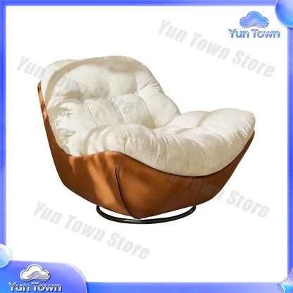Medieval Style Rotating Nest Chair for Living Room Balcony Home Decor Luxury Fabric Lazy Leisure Single Sofa Chair