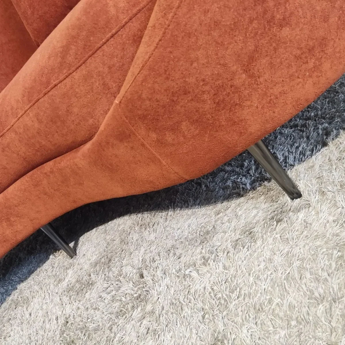 Cashew curved fabric sofa, living room lazy leisure Internet celebrity simple soft sofa