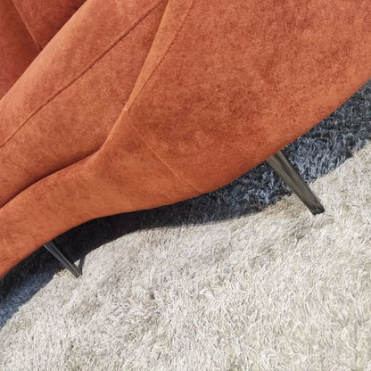 Cashew curved fabric sofa, living room lazy leisure Internet celebrity simple soft sofa