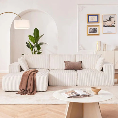 Modular Sectional Sofa, Cloud Couch with Deep Seat, Modern L-Shape Sofa with Chaise, Upholstered Couches for Living Room Bedroom