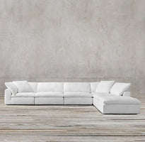 Living Room Furniture Fabric Sectional Couch Sofa Set Modular White Big Corner Group Sofa