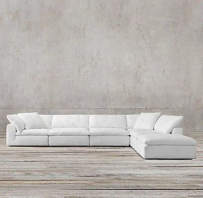 Living Room Furniture Fabric Sectional Couch Sofa Set Modular White Big Corner Group Sofa