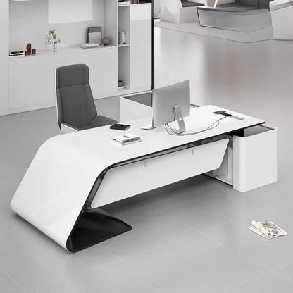 Asthetic Executive Luxury Desk Manager L Shaped Modern Designer Computer Table Organizer Workstation Escritorio Office Furniture