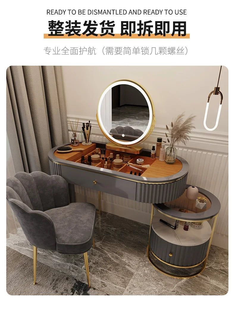 Luxury Charm Dressing Table Luxury Nordic Salon Drawer Nordic Dressing Table Mirror Chair Storage Coiffeuse Furniture Makeup