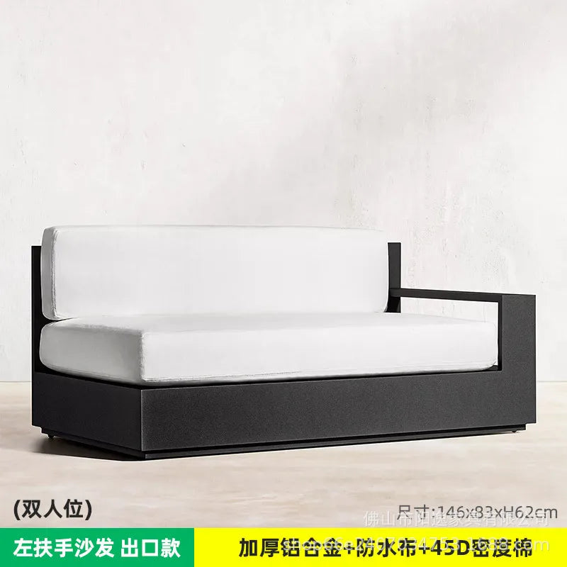 Outdoor high-end sofa villa garden courtyard hotel swimming pool leisure outdoor waterproof and sunscreen aluminum  combination