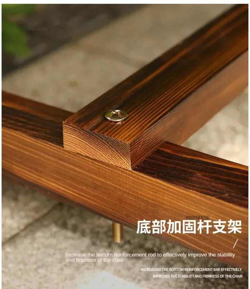 Chaises de jardin d'extérieur en bois antiseptique, banc de cour, villa, chaises de loisirs avec dossier, mobilier d'extérieur, balcon de maison, chaises longues Y