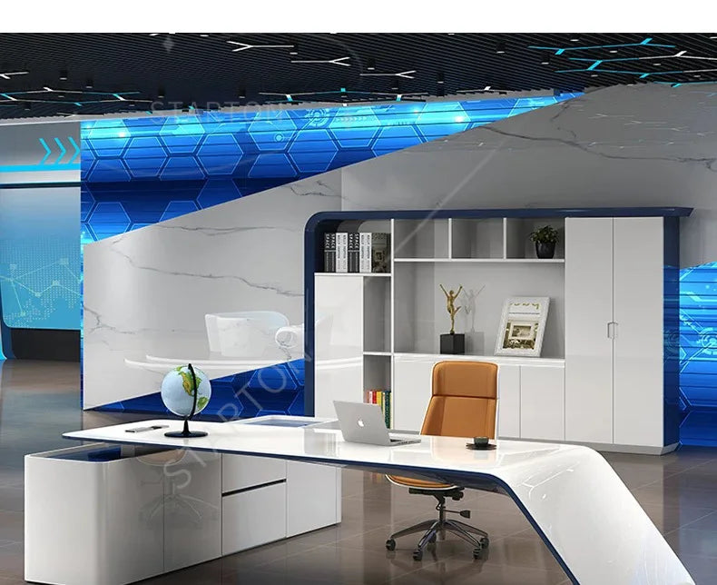 European Style Fashion Company Ceo Desk Modern Design Office Furniture L Shape Design Office Table Wooden Office Desk