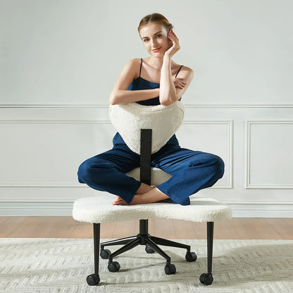 Cross Leg  Meditation with Wheels, ADHD  Height Adjustable Seat, Adjustable Footstool Chair Gaming Game