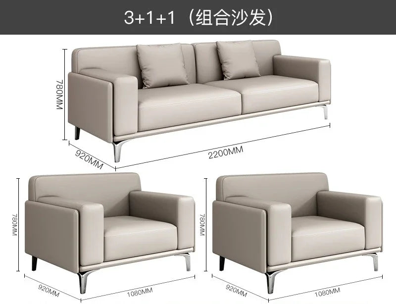 Office sofa, business reception meeting room, simple and modern office sofa, coffee table combination for rest