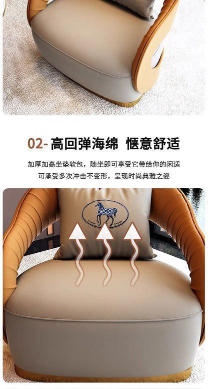 Office VIP Room Meeting Sofa Club Hotel Light Luxury Business Single Sofa Resting Area Negotiation Sofa Chair