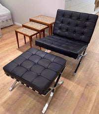 Elegant Barcelona Single Sofa Chair Oil wax skin for Living Room or Bedroom Lazy Lounge Chair Cat scratch skin Sofa Chair