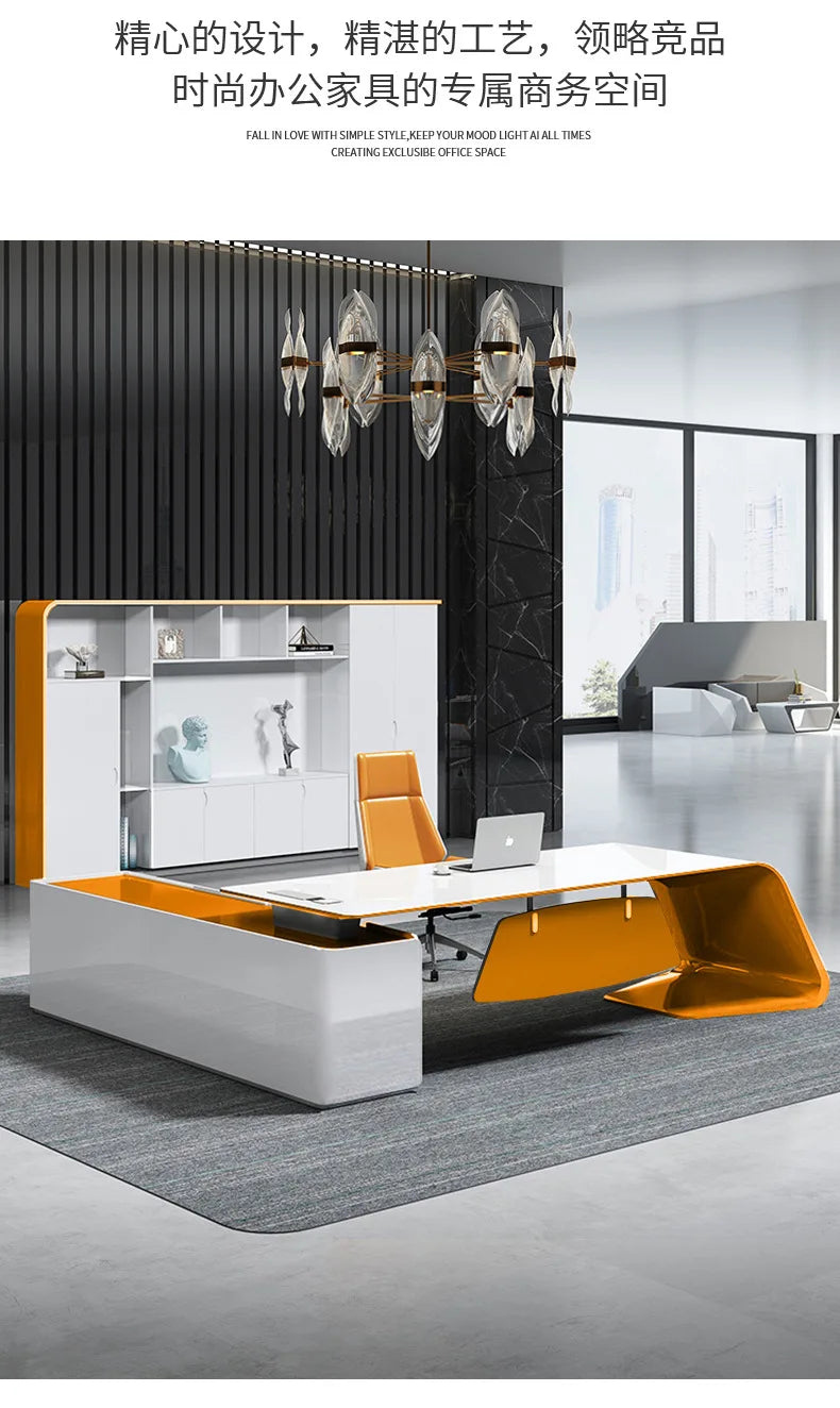 Minimalist Atmosphere Office Desk Computer High Single Fashionable Office Desk Irregular Office Furniture Der Schreibtisch XYOD