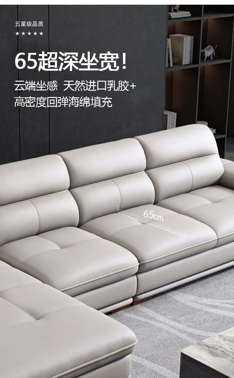 Italian leather sofa modern simple living room left and right concubine small apartment Nordic leather sofa combination