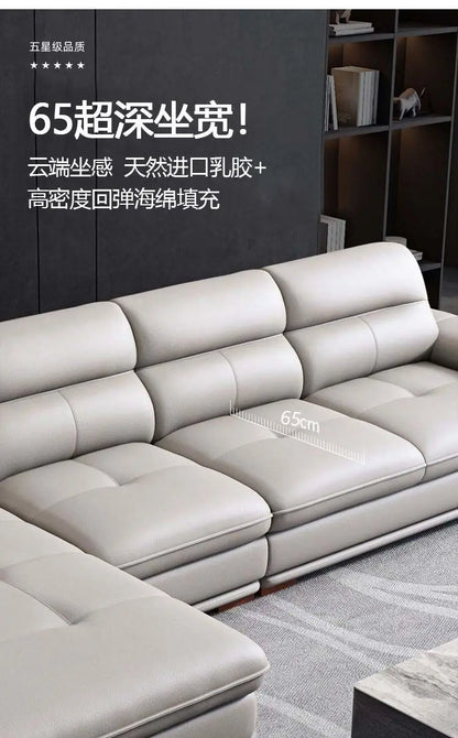 Italian leather sofa modern simple living room left and right concubine small apartment Nordic leather sofa combination