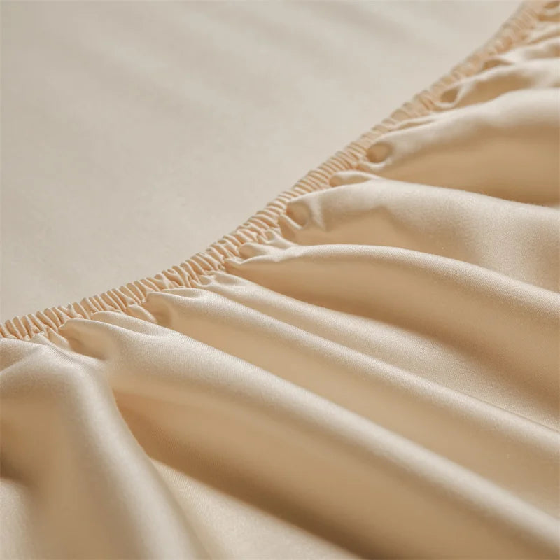 Premium 4/6pcs Egyptian Cotton Bed Sheet Set Soft Long Staple Cotton Bedding Set Luxury Silky Fitted Sheet Flat Sheet Pillowcase