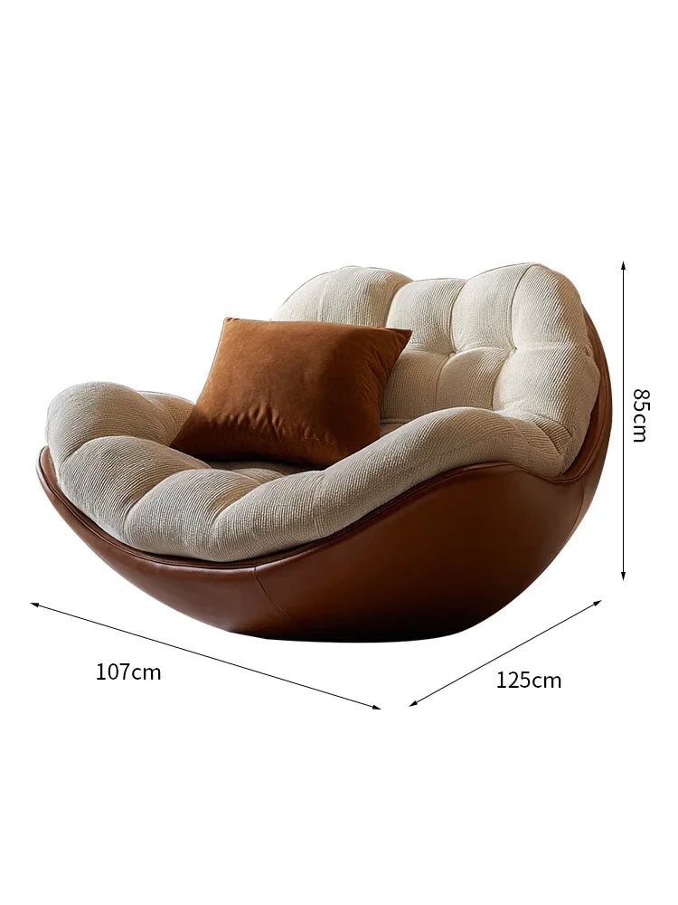 Great discounts Italian minimalist rotating single sofa designer fabric balcony single chair medieval leisure recliner
