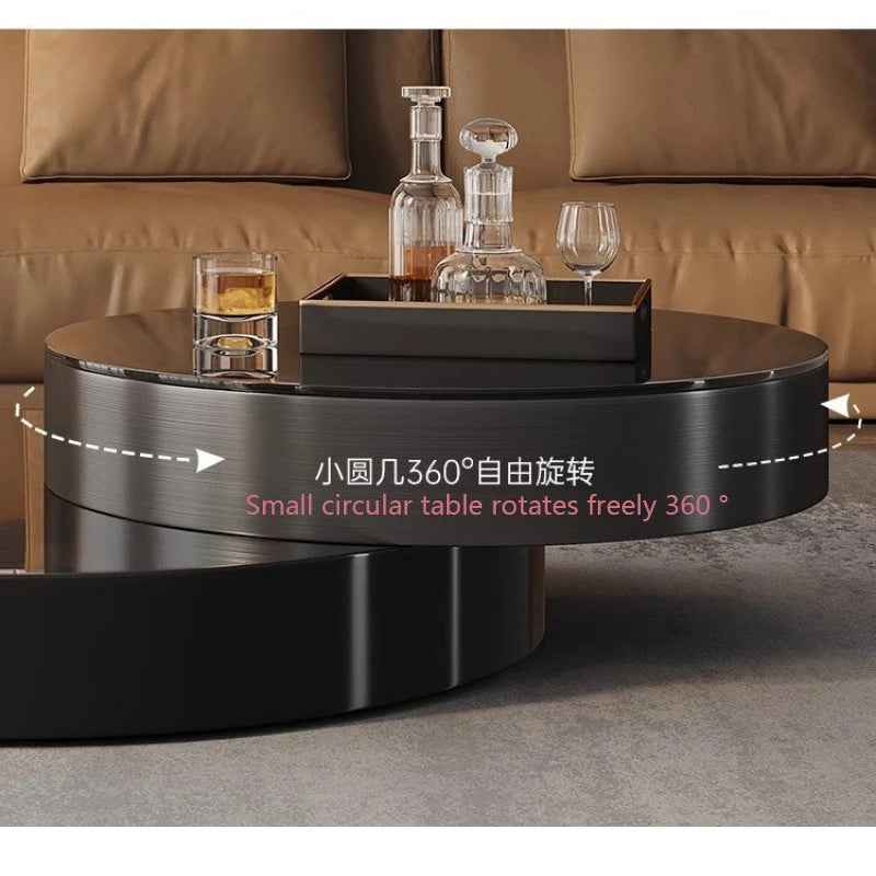 Italian Luxury Rotating Coffee Tables Modern Minimalist Living Room Extension Coffee Table Creative Design Home Furniture FYCT