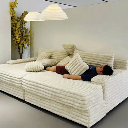 Italian Minimalist Velvet Sofa Bed French Fabric Lazy Living Room Sofas Puffs Bedroom 2025 Divano Soggiorno Home Furniture