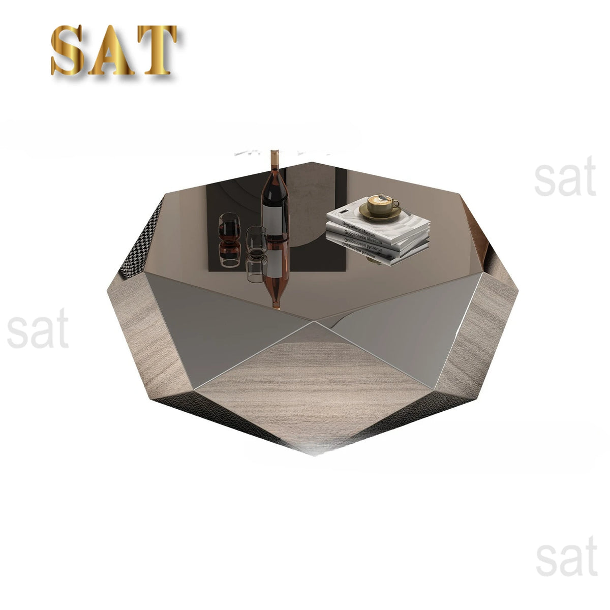Z Living Room Home Designer Style Light Luxurymodern Minimalist Irregular Stainless Steel Diamond Coffee Table Mesa Auxiliar Roo