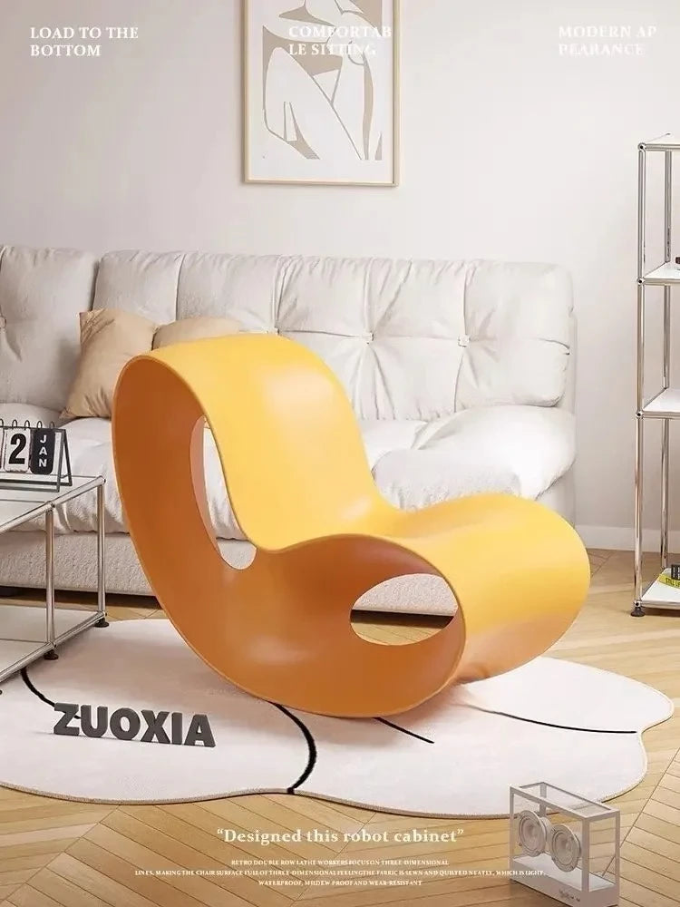 Nordic designer rocking chair, creative lounge piece for villa living room, balcony, or lazy bedroom area