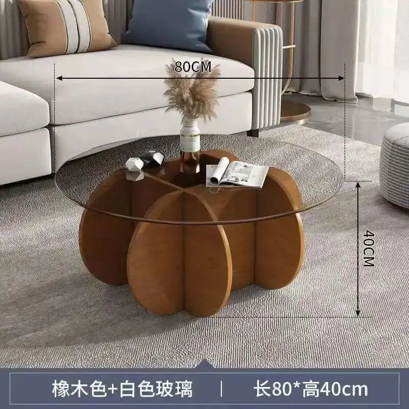 Table basse ronde en verre trempé résistant aux hautes températures, style luxe léger et créatif, stable, pour salon et maison