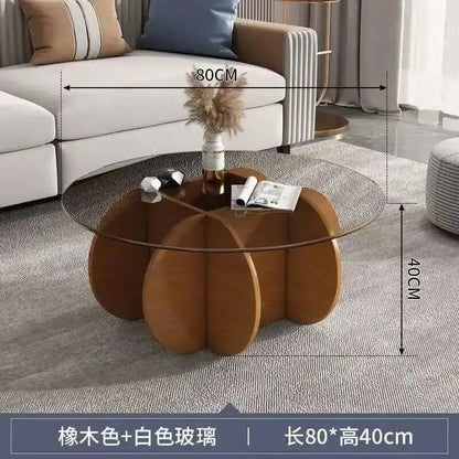 Table basse ronde en verre trempé résistant aux hautes températures, style luxe léger et créatif, stable, pour salon et maison