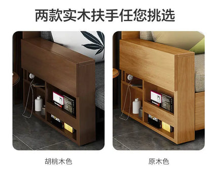 custom. [2675 People Favorited] Solid Wood Sofa Bed Small Apartments, Multifunctional Living Room Study Room, Push-Pull Fold
