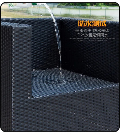 Outdoor rattan sofa combination courtyard terrace  waterproof sun protection outdoor garden rattan sofa furniture