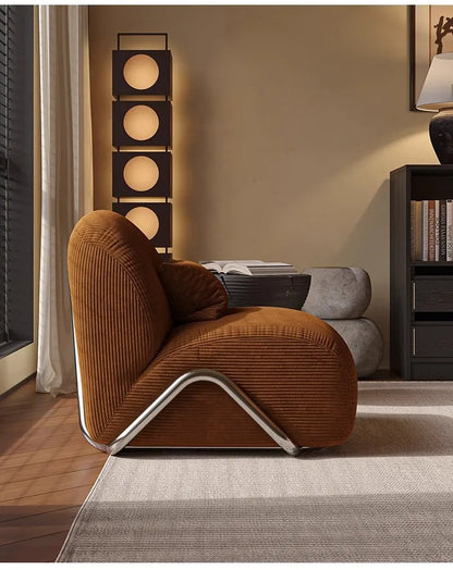 Light luxury modern wind leisure chair designer recliner balcony single chair living room comfortable lazy single