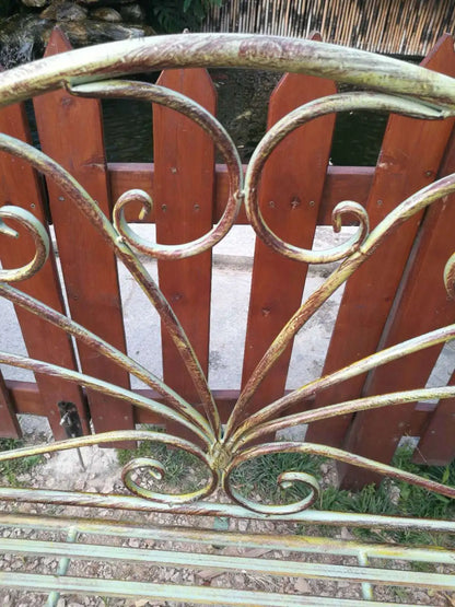 Foreign trade tail order clearance picking up leaks European backrest double chair outdoor courtyard leisure balcony bench park