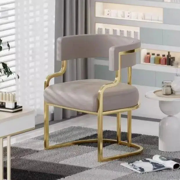 Luxury Dining Chairs Hotel Sales Office Receives Mahjong Sofa Chairs To Discuss Makeup Chairs in Nail Shops Velvet Bar Stool Hig