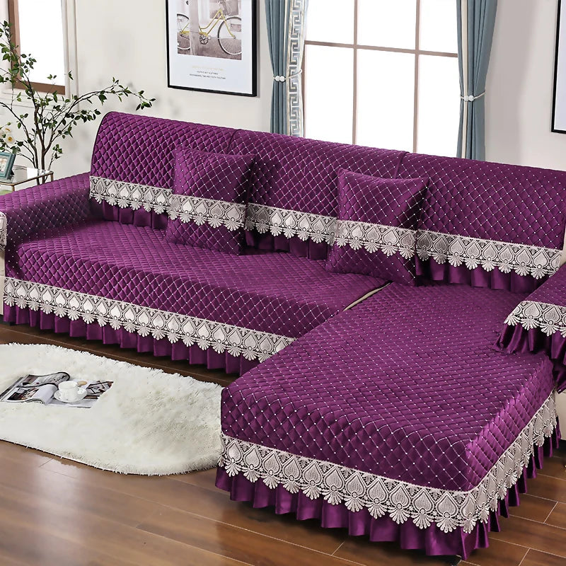 Sofa Cushion Soft Thick Sofa Cover Plush Towel Living Room Non-slip Corner Couch Covers Protective  Lace 1/2/3/4 Home Seat  Mat